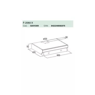   Cata OUTLET - Páraelszívó F-2060 fekete BK/L LED - Kiállított bemutató termék!