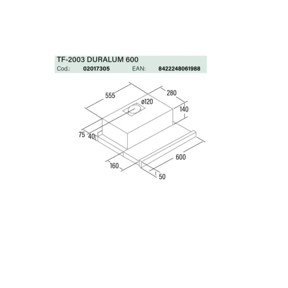 CATA - Páraelszívó TF-2003/60 LED duralum