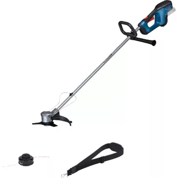   BOSCH GFR 18V-23 Bozótvágó (akku és töltő nélkül; vállpánttal; Pro-Tap orsóval és damillal; növényvédő kengyellel; 3 fogú késsel), kartondobozban