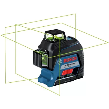   BOSCH 0601063Y00 GLL 3-80 G zöld Vonallézer kofferben + 4 db 1,5 V-os LR6 (AA) + Lézer céltábla + Szerszámkoffer