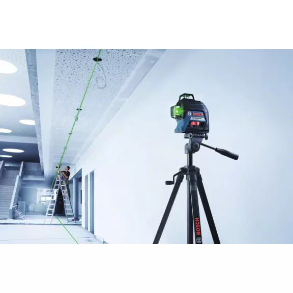 BOSCH 0601063Y00 GLL 3-80 G zöld Vonallézer kofferben + 4 db 1,5 V-os LR6 (AA) + Lézer céltábla + Szerszámkoffer