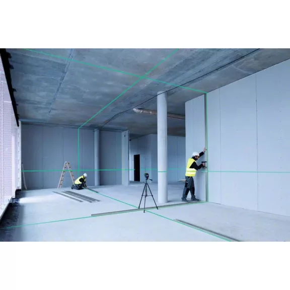 BOSCH 0601063Y00 GLL 3-80 G zöld Vonallézer kofferben + 4 db 1,5 V-os LR6 (AA) + Lézer céltábla + Szerszámkoffer
