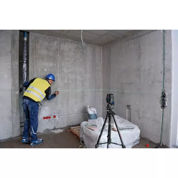 BOSCH 0601066M01 GCL 2-50 G zöld Kombilézer + RM 10 Tartó + BT 150 Állvány