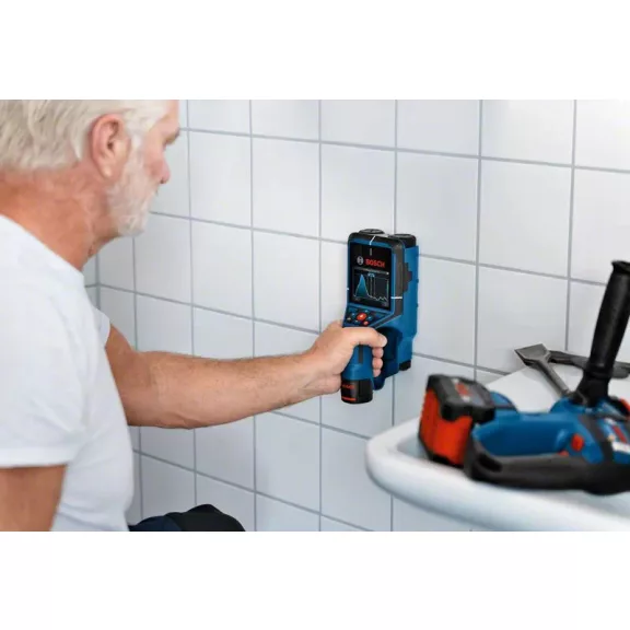 BOSCH 0601081601 D-tect 200 C Falszkenner + 12V 2.0Ah Li-Ion Akkumulátor + GAL 12V-40 töltő + USB-C Kábel + csuklópánt + L-boxx