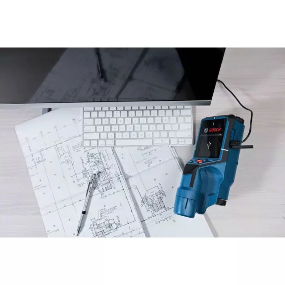 BOSCH 0601081601 D-tect 200 C Falszkenner + 12V 2.0Ah Li-Ion Akkumulátor + GAL 12V-40 töltő + USB-C Kábel + csuklópánt + L-boxx