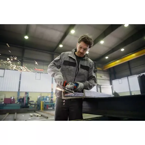 BOSCH 06017D0100 GWS 14-125 S Sarokcsiszoló vibrációcsökkentett kiegészítő fogantyúval