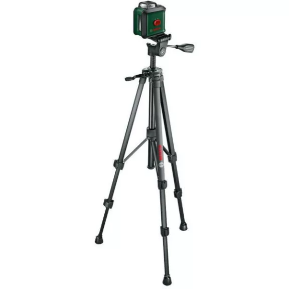 BOSCH 0603663E01 UniversalLevel 360 Keresztvonalas zöld szintezőlézer + TT 150 Állvány + MM 3 Univerzális tartóállvány + 4 db 1,5 V-os LR6 (AA)