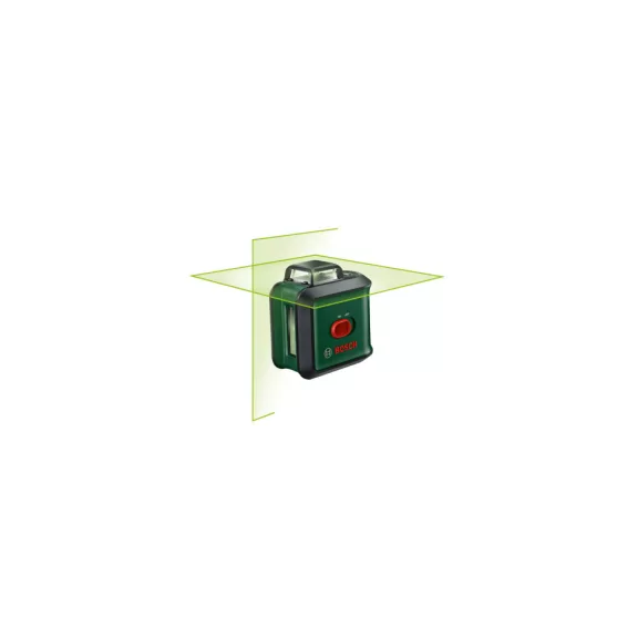 BOSCH 0603663E01 UniversalLevel 360 Keresztvonalas zöld szintezőlézer + TT 150 Állvány + MM 3 Univerzális tartóállvány + 4 db 1,5 V-os LR6 (AA)