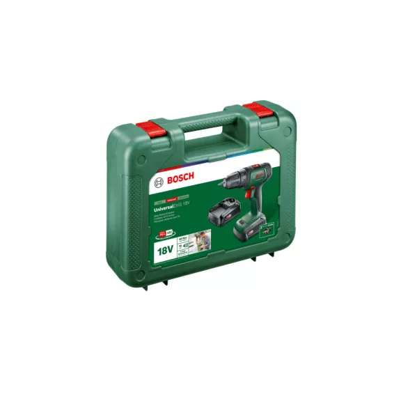 BOSCH 06039D4002 UniversalDrill 18 Akkus fúrócsavarozó (2x1,5Ah) kofferben