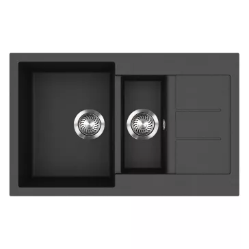   EVIDO CUBO 6 S Compact gránit mosogató, 800 x 500 mm, antracit