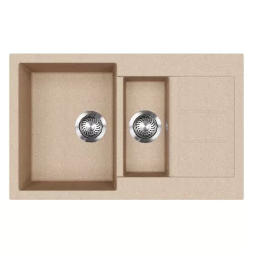   EVIDO CUBO 6 S Compact gránit mosogató, 800 x 500 mm, avena