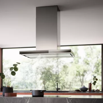   FALMEC LUMINA LED NRS sziget páraelszívó, 90 cm, inox/üveg