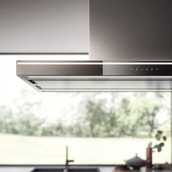 FALMEC LUMINA LED NRS sziget páraelszívó, 90 cm, inox/üveg