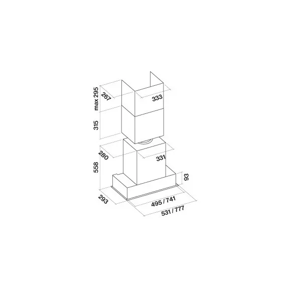 FALMEC GRUPPO INCASSO NRS PLUS beépíthető páraelszívó, 70 cm, inox