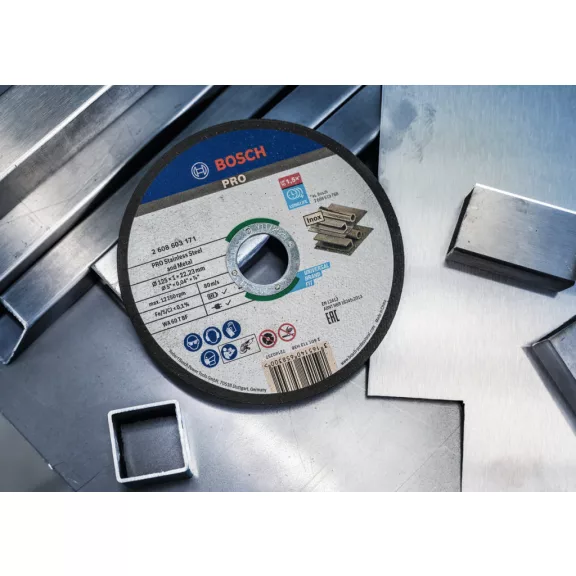 BOSCH 2608600549 PRO Stainless Steel and Metal AS 60 T INOX BF Rapido egyenes AS 60 T INOX BF, 125 mm, 1,0 mm, 22,23 mm
