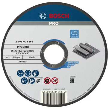   BOSCH 2608603165 PRO Metal A 30 T BF egyenes A 30 T BF, 125 mm, 22,23 mm, 1,6 mm
