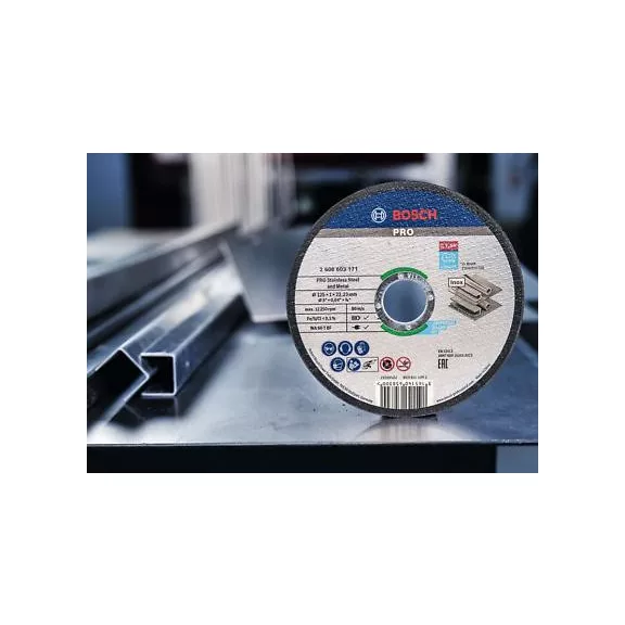 BOSCH 2608603169 A 24 P BF, Rapido egyenes WA 60 T BF, PRO Stainless Steel and Metal, vékony vágótárcsa kis sarokcsiszolóhoz, 115 mm, 22,23 mm, 1,0 mm
