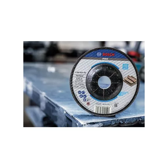 BOSCH 2608603182 PRO Metal csiszolótárcsa kis sarokcsiszolóhoz, A 24 P BF hajlított  A 24 P BF, 125 mm, 22,23 mm, 6,0 mm