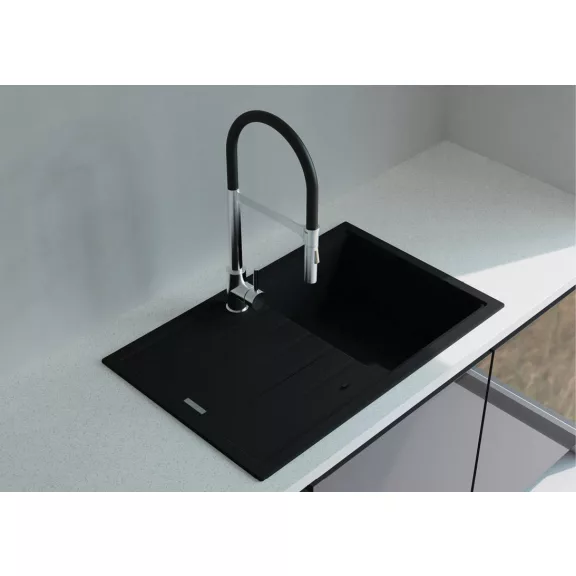 NODOR - Gránit mosogatótálca NorGranite 78.50 1B 1D BK fekete