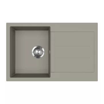 EVIDO CUBO 45 S gránit mosogató, 780 x 500 mm, platina