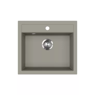 EVIDO QUADRO 6 gránit mosogató, 565 x 510 mm, platina