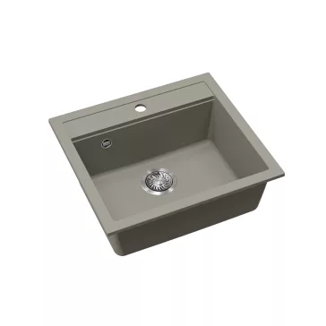 EVIDO QUADRO 6 gránit mosogató, 565 x 510 mm, platina