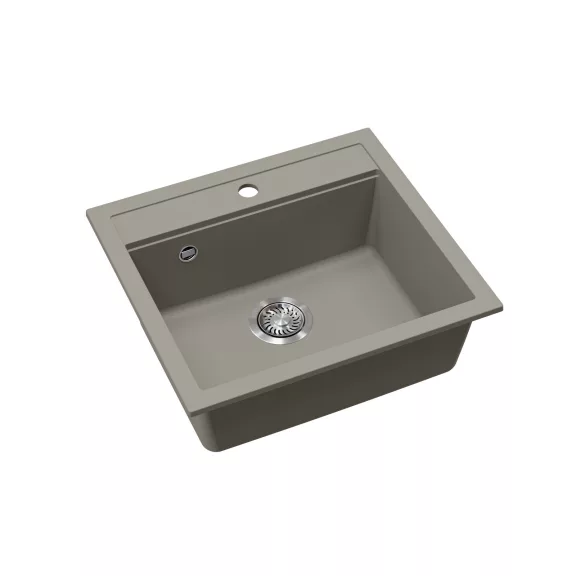 EVIDO QUADRO 6 gránit mosogató, 565 x 510 mm, platina
