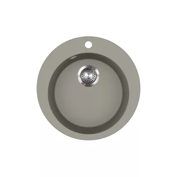 EVIDO TONDO kerek gránit mosogató, 505 mm, platina