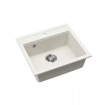 EVIDO QUADRO 6 gránit mosogató, 565 x 510 mm, fehér