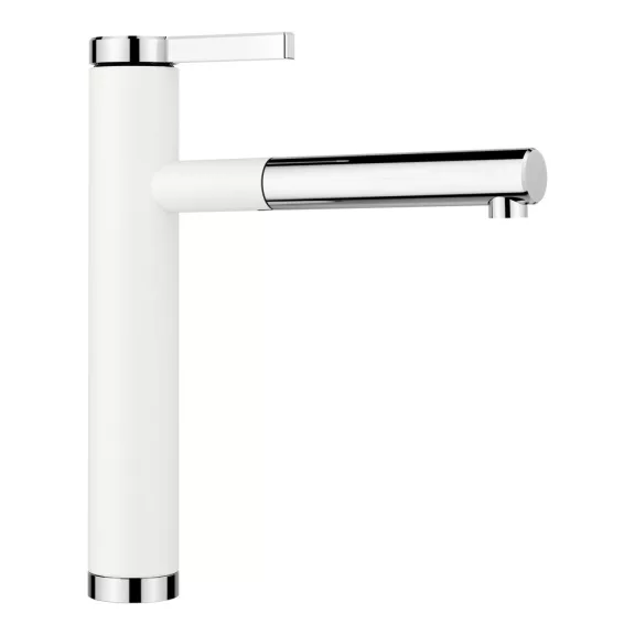 BLANCO LINEE-S kihúzható fejes csaptelep, fehér/króm, SILGRANIT-Look, HD