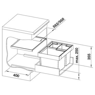 BLANCO FLEXON II XL 60/3 hulladéktároló rendszer