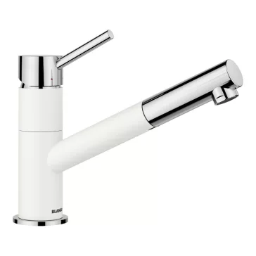   BLANCO KANO-S kihúzható fejes csaptelep, fehér/króm, SILGRANIT-Look, HD
