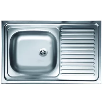   LIVINOX 116 teletetős natúr rozsdamentes acél mosogató, 800 x 500 mm