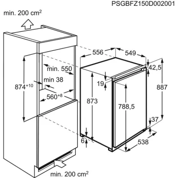   AEG ABE888E1LF Beépíthető fagyasztószekrény | LowFrost | 98l | Fehér | 88 cm
