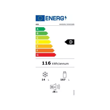   AEG AIK2035L Beépíthető hűtőszekrény | 181 l | 122.4 cm magas | 55.6 cm széles | Fehér