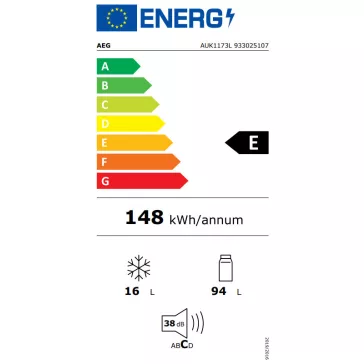   AEG AUK1173L Munkapult alá beépíthető hűtőszekrény | 111 l | 82 cm magas | 60 cm széles