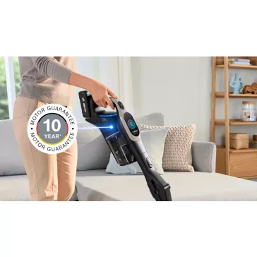   BOSCH BBS1041GQC Akkumulátoros porszívó | Unlimited 10 | 18 V / 4 Ah Li-Ion akku | MicroClean | Gyorstöltő | Grafit