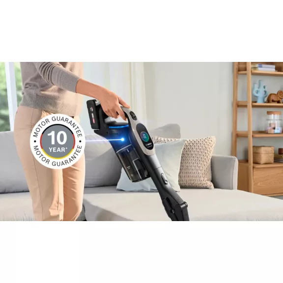 BOSCH BBS1041GQC Akkumulátoros porszívó | Unlimited 10 | 18 V / 4 Ah Li-Ion akku | MicroClean | Gyorstöltő | Grafit