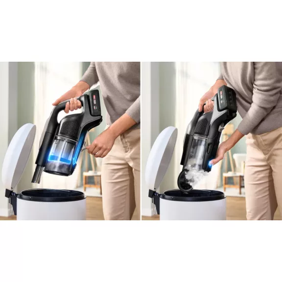 BOSCH BBS1041GQC Akkumulátoros porszívó | Unlimited 10 | 18 V / 4 Ah Li-Ion akku | MicroClean | Gyorstöltő | Grafit