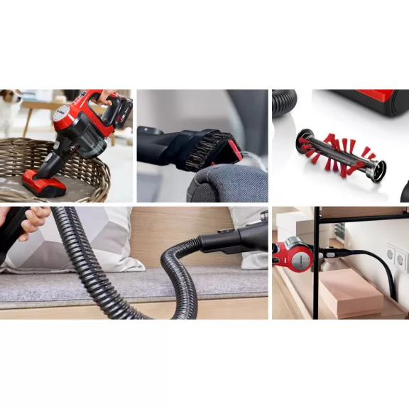 BOSCH BBS711ANM Serie|7 Akkumulátoros Porszívó | Unlimited 7 | 18 V / 3 Ah Li-Ion akku | ProAnimal | Piros