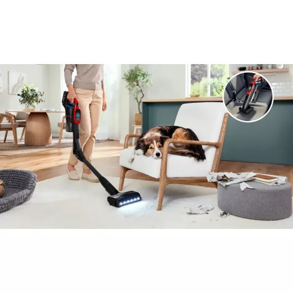 BOSCH BCS1041PET Akkumulátoros porszívó | Unlimited 10 | 18 V / 4 Ah Li-Ion akku | ProAnimal | Vörös