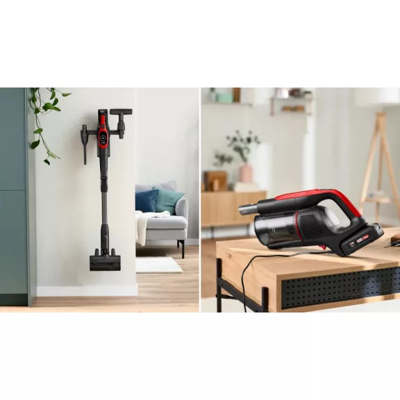 BOSCH BCS1041PET Akkumulátoros porszívó | Unlimited 10 | 18 V / 4 Ah Li-Ion akku | ProAnimal | Vörös