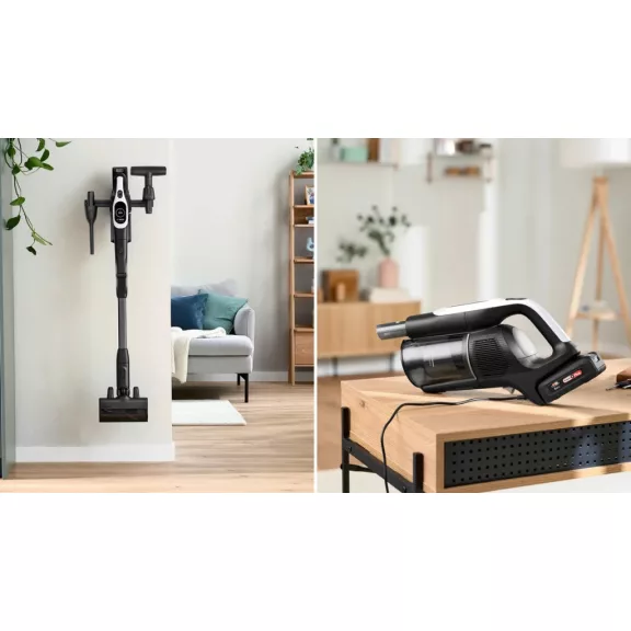 BOSCH BCS1041WAC Akkumulátoros porszívó | Unlimited 10 | 18 V / 4 Ah Li-Ion akku | Fehér