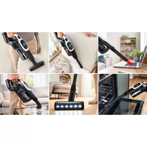 BOSCH BCS1041WAC Akkumulátoros porszívó | Unlimited 10 | 18 V / 4 Ah Li-Ion akku | Fehér