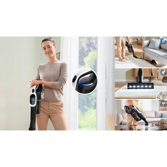 BOSCH BCS1041WAC Akkumulátoros porszívó | Unlimited 10 | 18 V / 4 Ah Li-Ion akku | Fehér