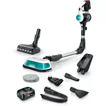   BOSCH BCS712HYG5 Serie|7 ProHygienic Aqua Akkumulátoros porszívó | Unlimited 7 | 18 V / 2 db 3 Ah Li-Ion akku | Fehér