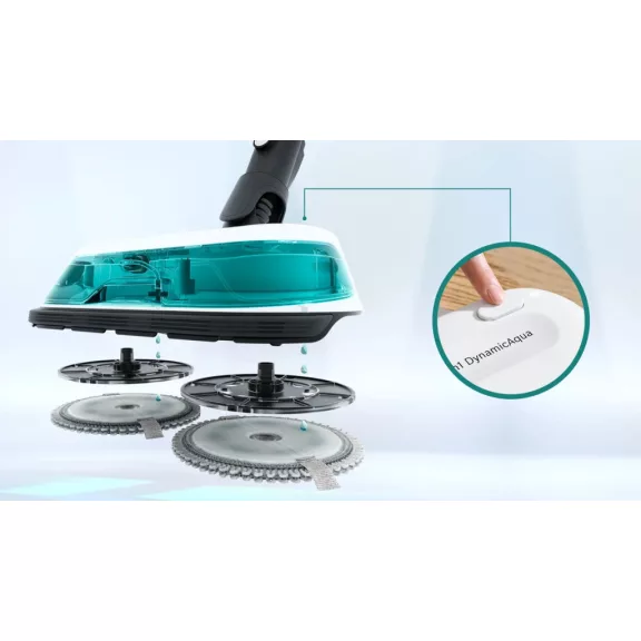 BOSCH BCS712HYG5 Serie|7 ProHygienic Aqua Akkumulátoros porszívó | Unlimited 7 | 18 V / 2 db 3 Ah Li-Ion akku | Fehér