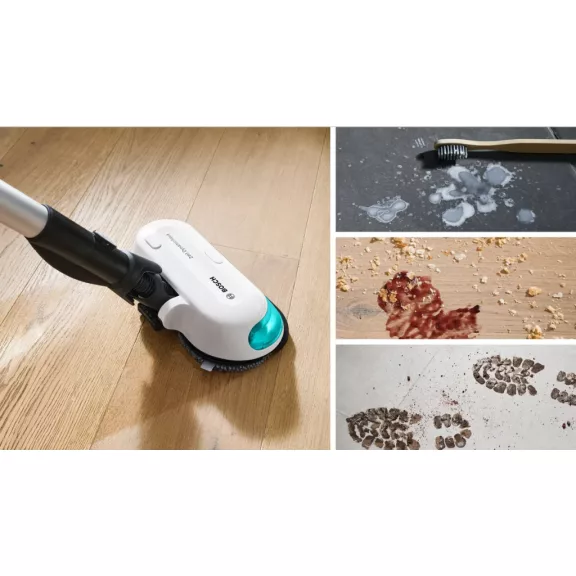BOSCH BCS712HYG5 Serie|7 ProHygienic Aqua Akkumulátoros porszívó | Unlimited 7 | 18 V / 2 db 3 Ah Li-Ion akku | Fehér