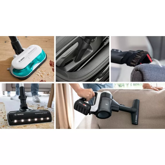 BOSCH BCS71HYG1 Serie|7 ProHygienic Aqua Akkumulátoros porszívó | Unlimited 7 | 18 V / 3 Ah Li-Ion akku | Fehér