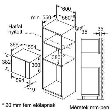  BOSCH BEL554MS0 Serie|6 Beépíthető mikrohullámú sütő | Nemesacél